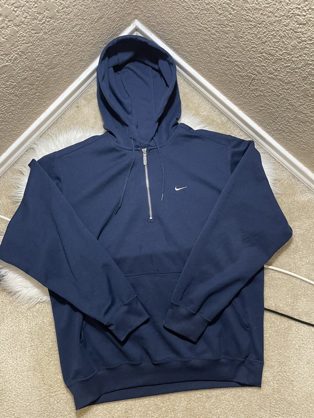 Vintage Y2K Nike USA Hoodie Mens XLarge Blue 1/4 Zip Graphic Pullover